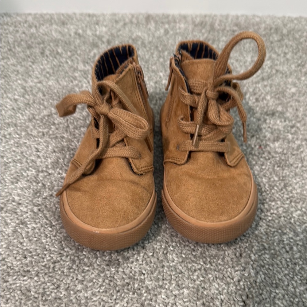 Kids Tan Suede Sneakers